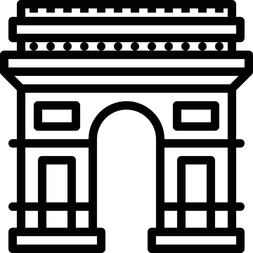 il arco de triomphe Parigi Francia punto di riferimento edificio - schema icona vettore