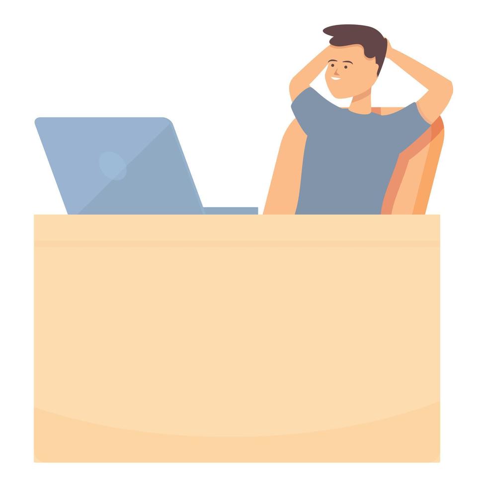ufficio rilassare fatica riduzione icona cartone animato vettore. recessione stile di vita vettore