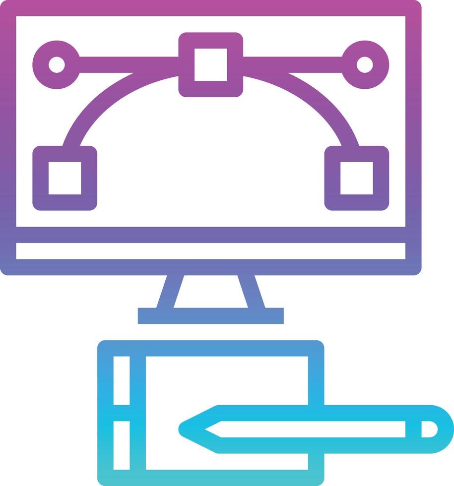 grafico design creativo monitorare computer - pendenza icona vettore