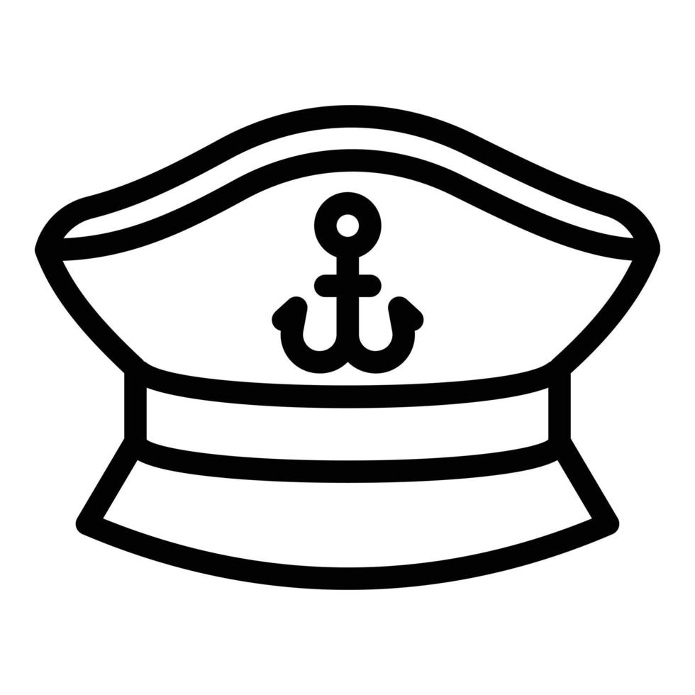 nave Capitano berretto icona, schema stile vettore