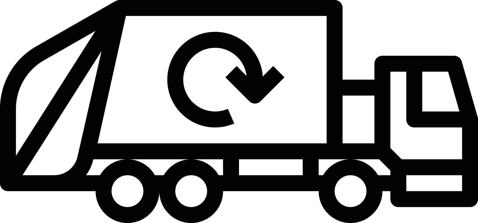 riciclare camion spazzatura rifiuto ecologia - schema icona vettore