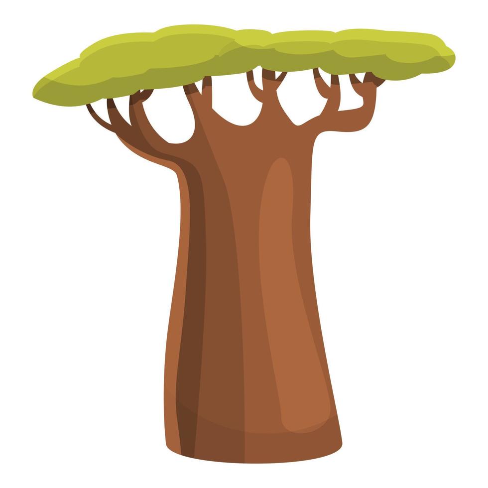 baobab albero icona, cartone animato stile vettore