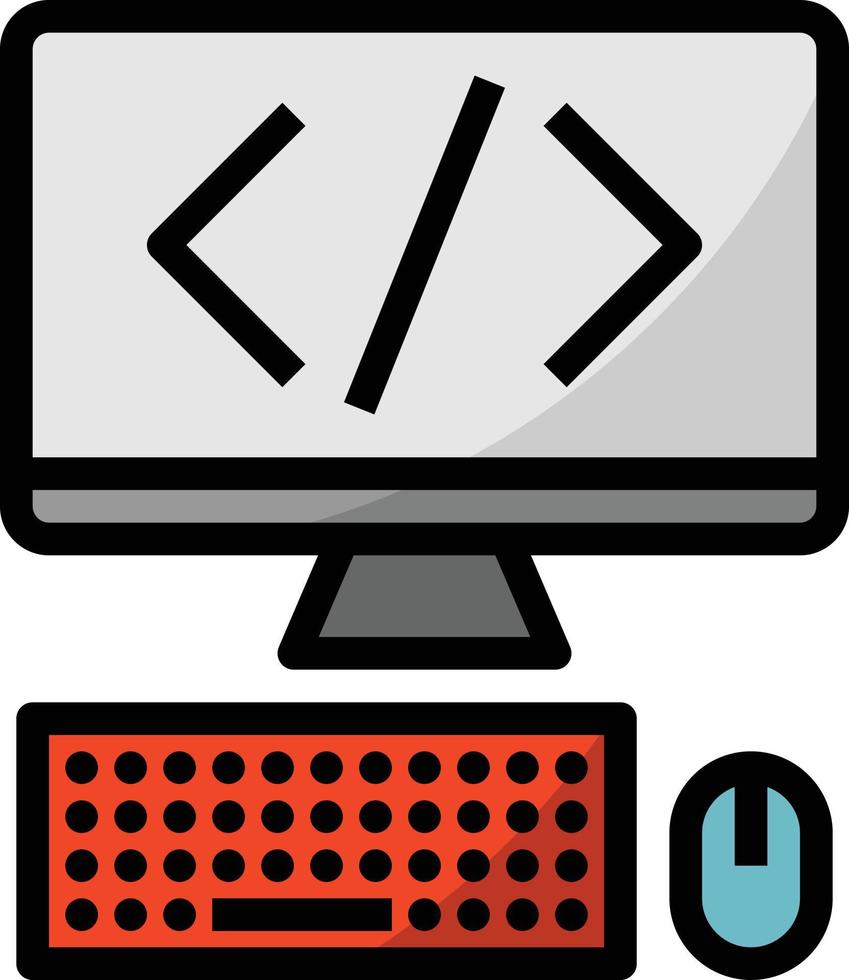 codifica computer tastiera topo creativo - pieno schema icona vettore