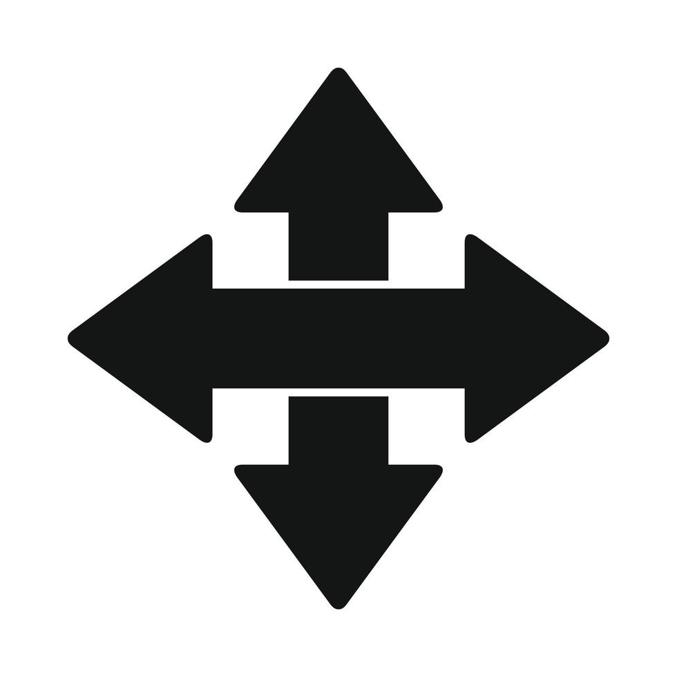 attraversare frecce nero semplice icona vettore