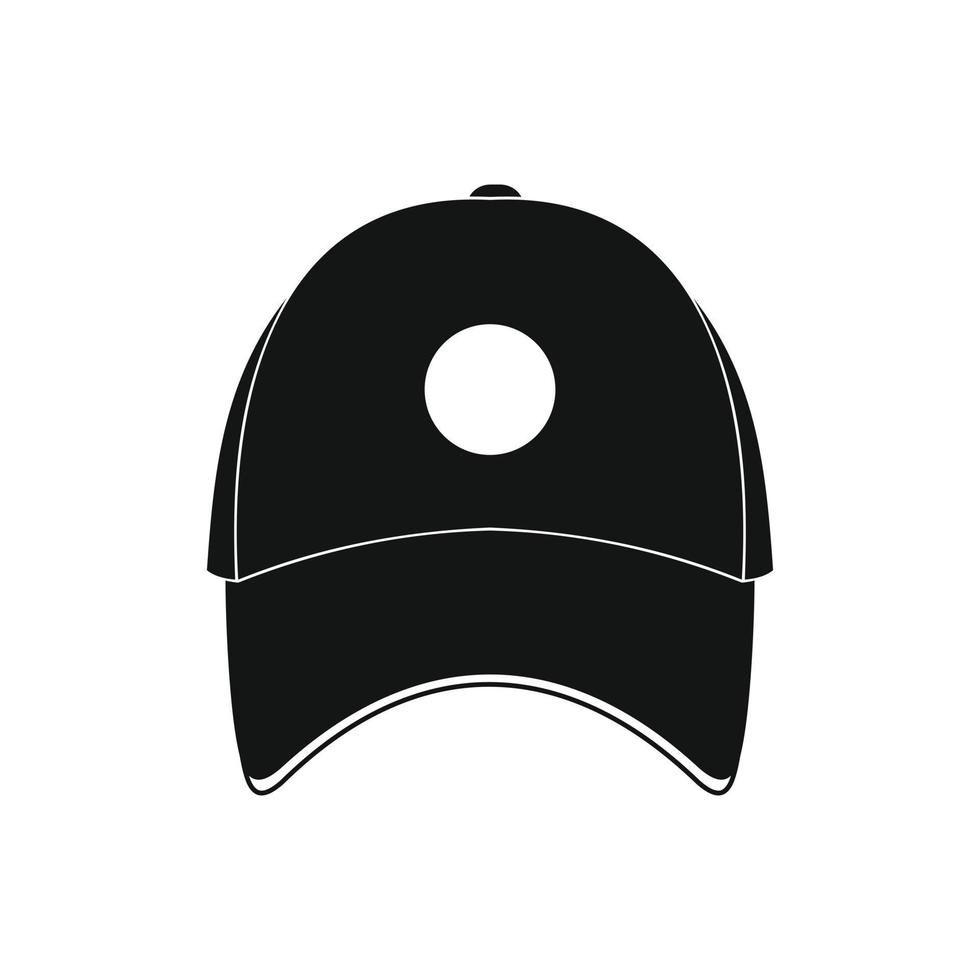 baseball cappello nero semplice icona vettore