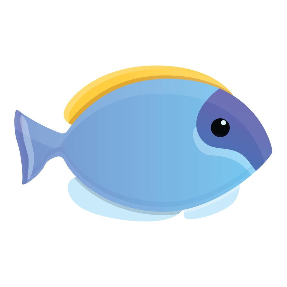 blu isola pesce icona, cartone animato stile vettore