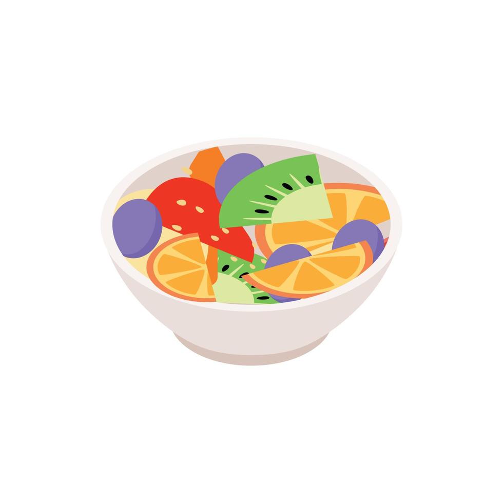 frutta insalata icona, isometrico 3d stile vettore
