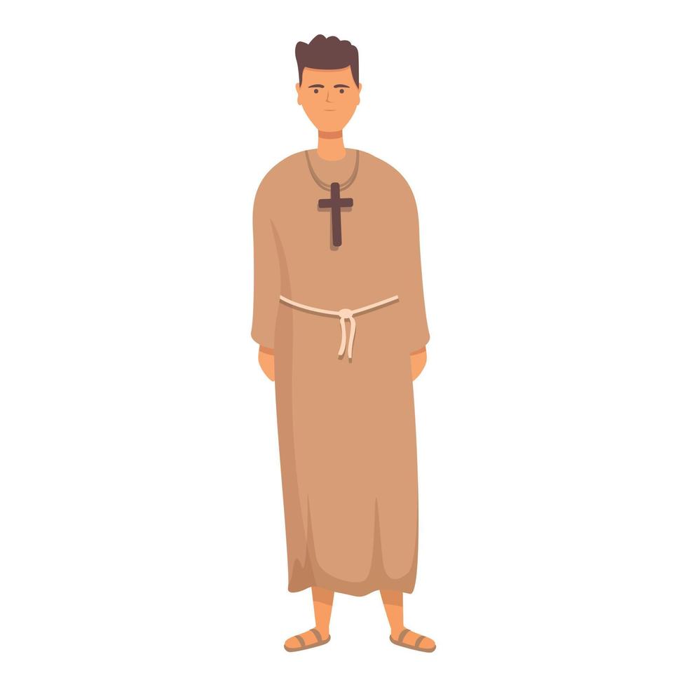 sacerdote icona cartone animato vettore. monaco meditazione vettore