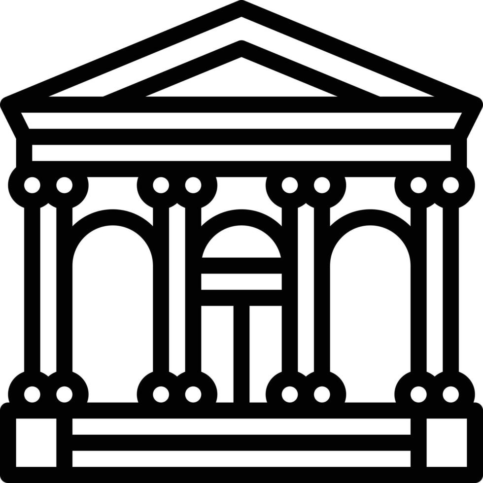 raman architettura banca edificio - schema icona vettore