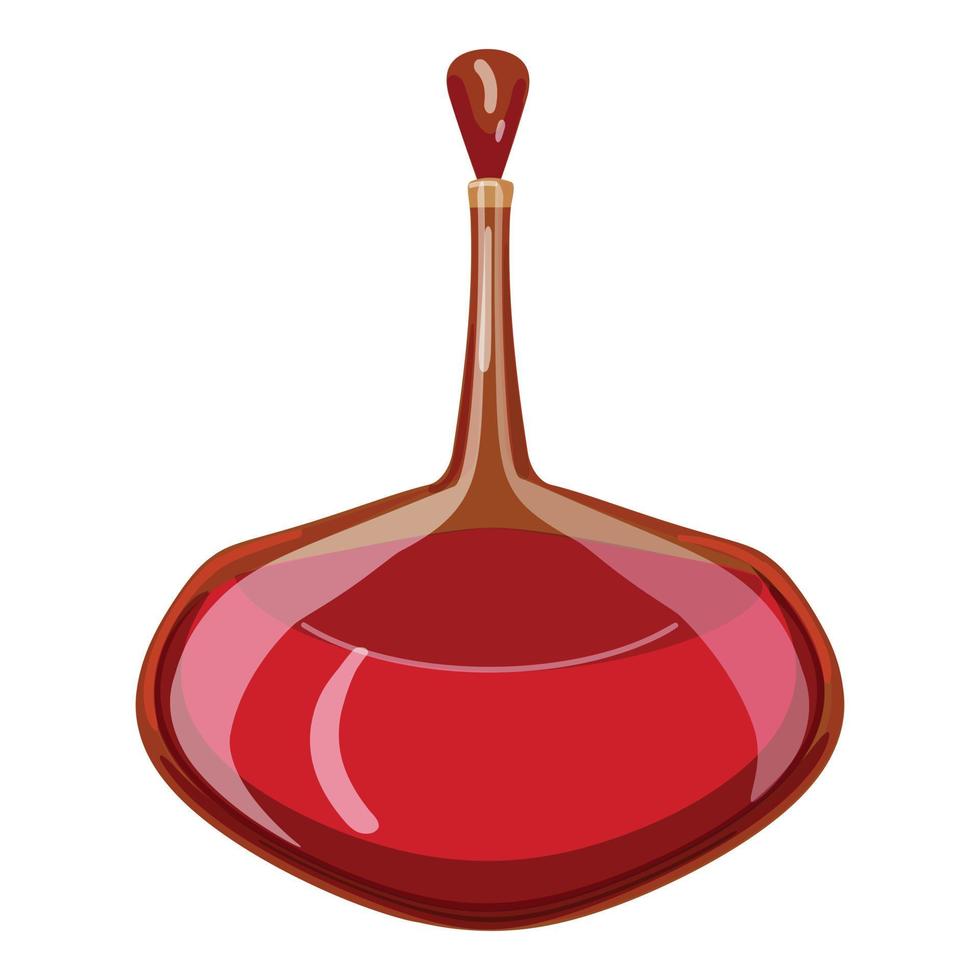 rosso liquido bottiglia icona cartone animato vettore. cosmetico Prodotto vettore