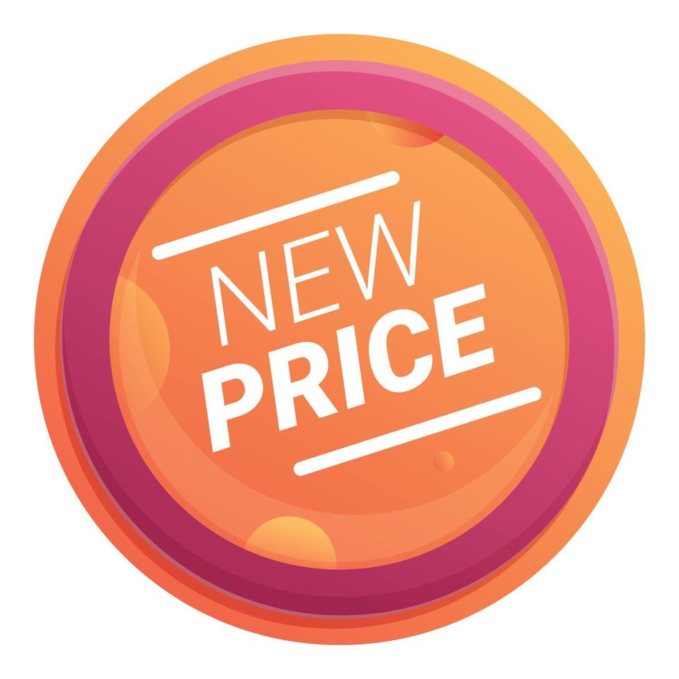 il giro nuovo prezzo icona cartone animato vettore. vendita distintivo vettore