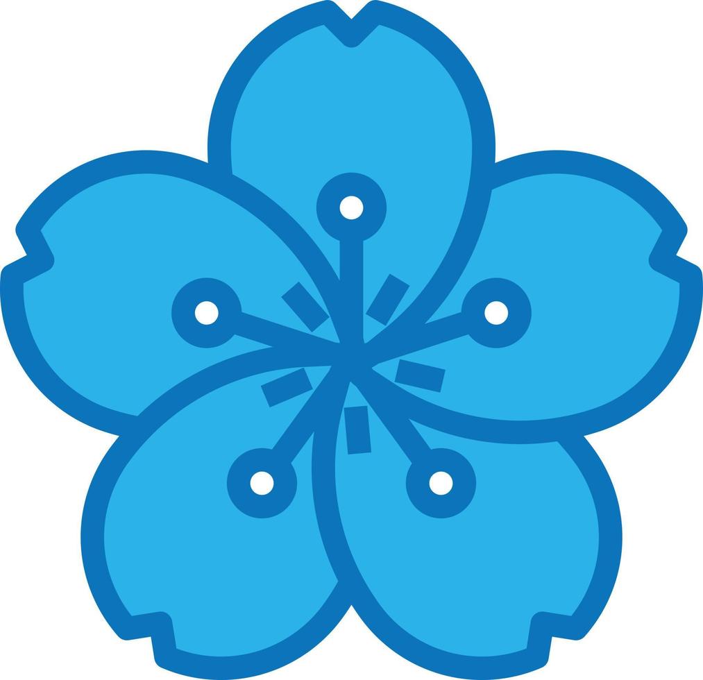 sakura fiore Giappone giapponesi - blu icona vettore