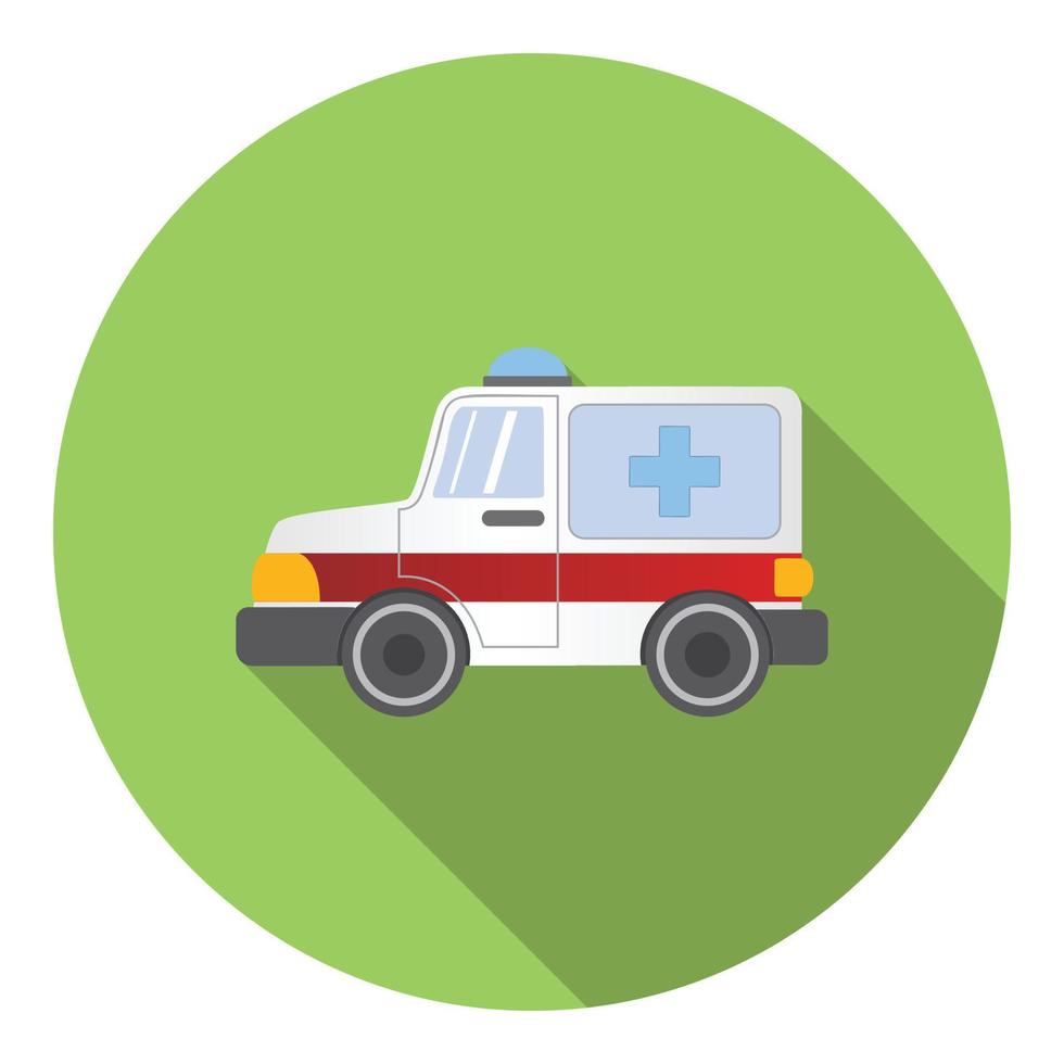 ambulanza auto icona, piatto stile vettore