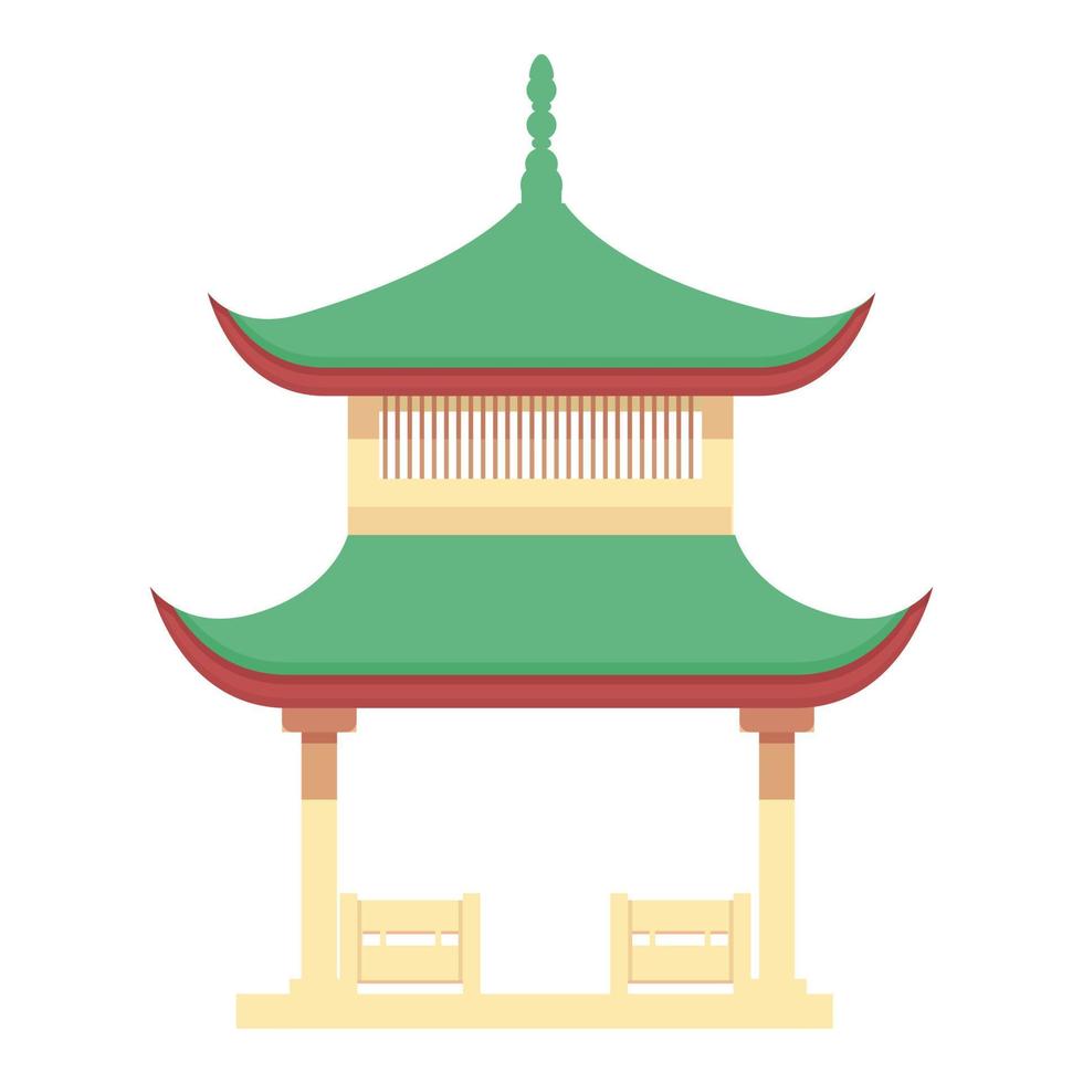legna pagoda icona cartone animato vettore. Cina tempio vettore