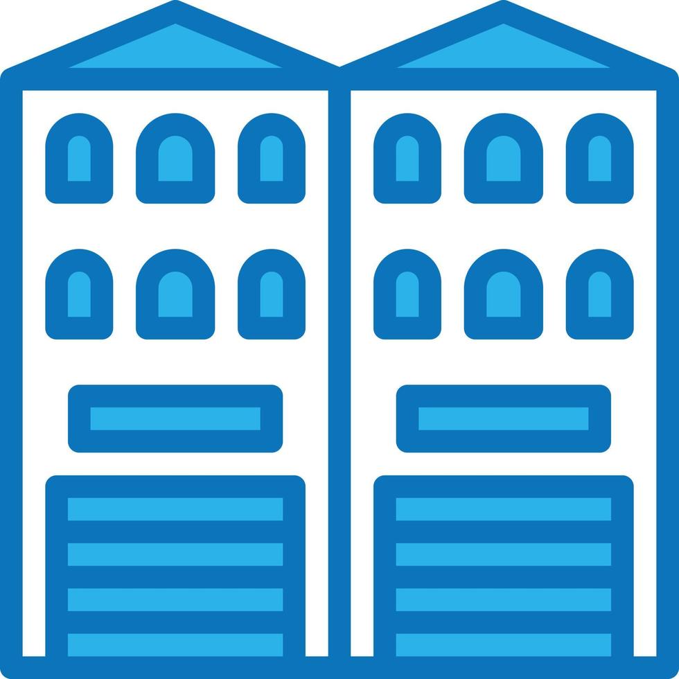 bottega gemello Casa edificio - blu icona vettore