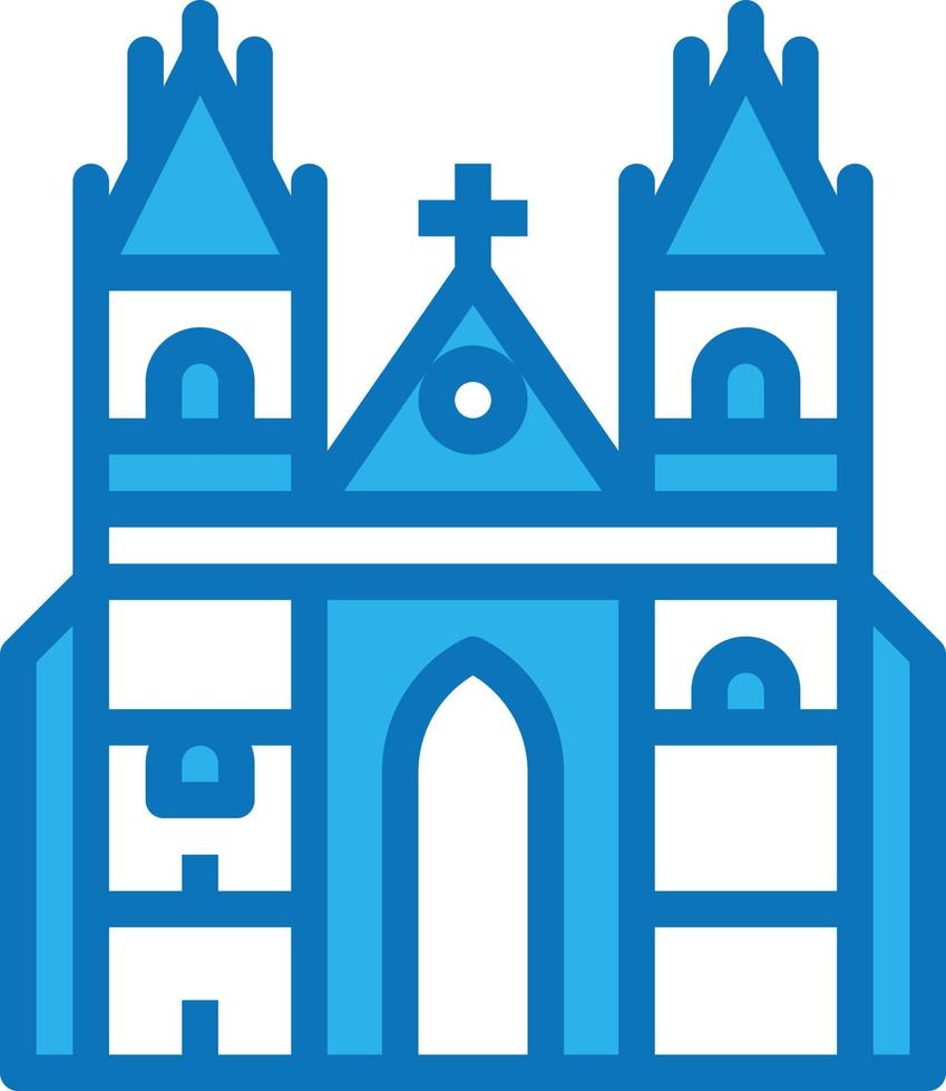 praga Europa punto di riferimento Chiesa edificio - blu icona vettore