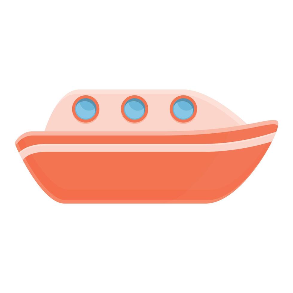 incidente salvare barca icona, cartone animato stile vettore