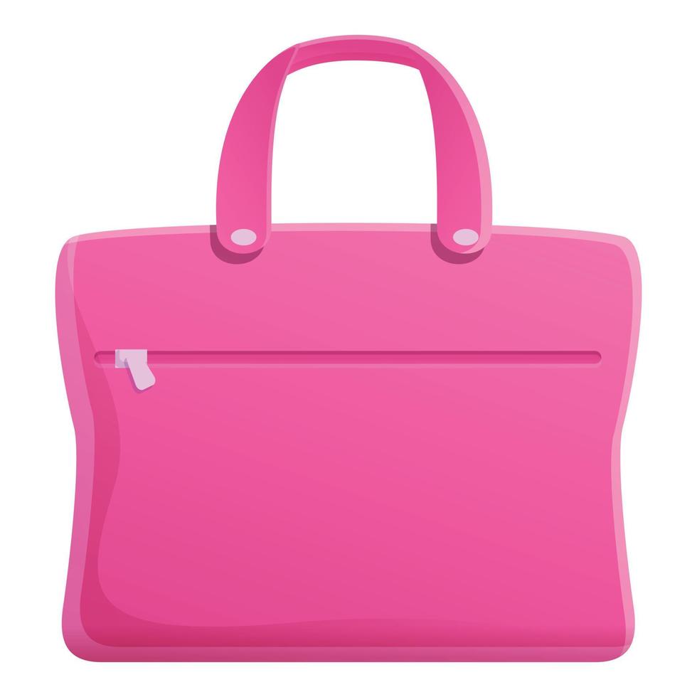 ragazza rosa il computer portatile Borsa icona, cartone animato stile vettore