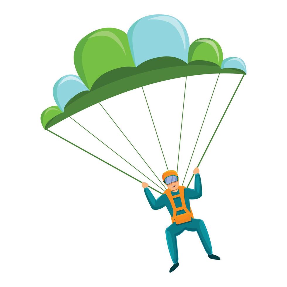 paracadutista icona, cartone animato stile vettore