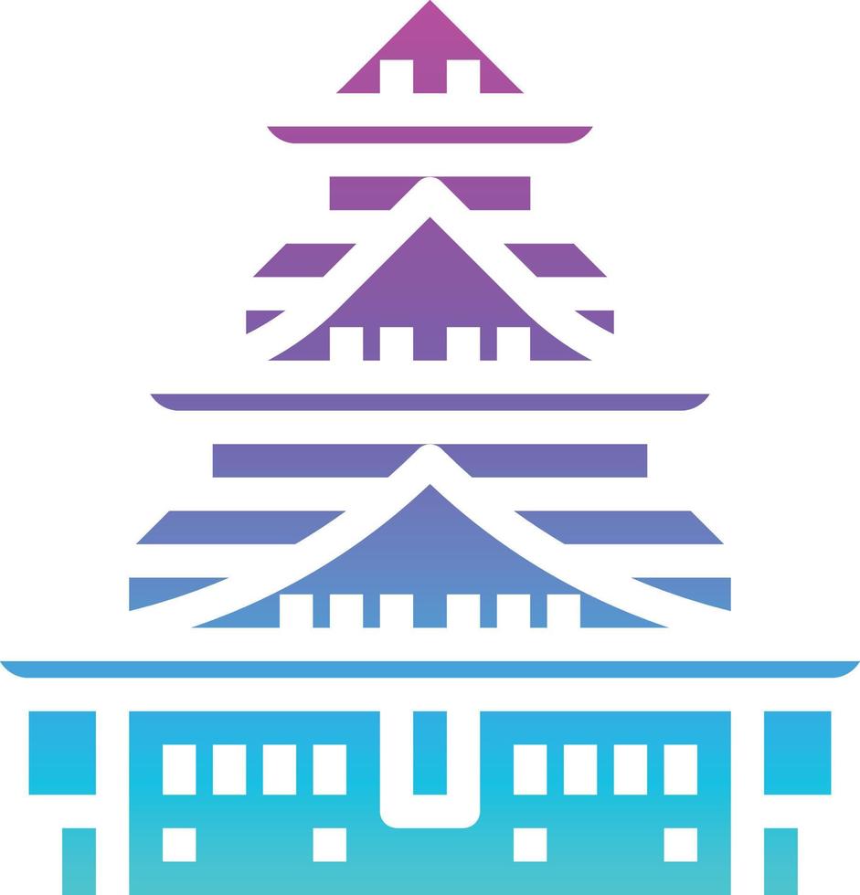 castello osaka reale palazzo Giappone - solido pendenza icona vettore