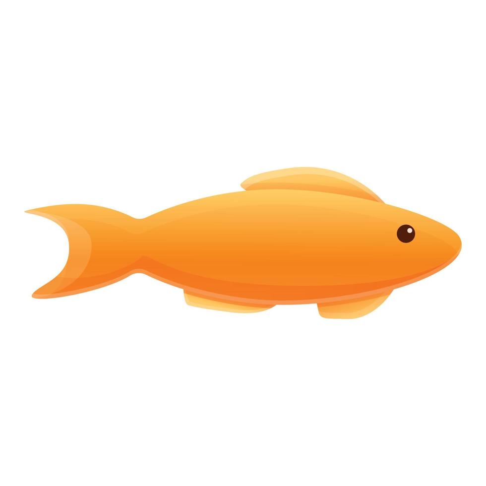 oro piccolo pesce icona, cartone animato stile vettore