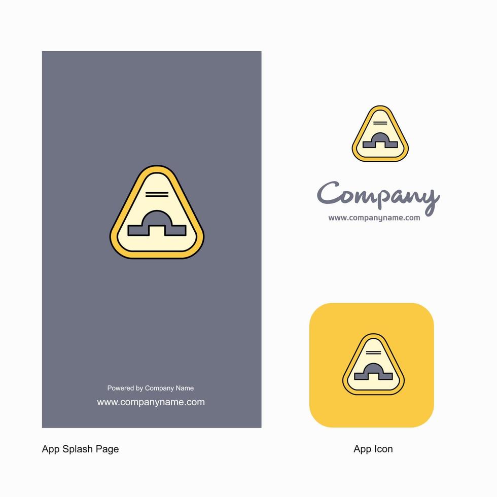 saltare strada cartello azienda logo App icona e spruzzo pagina design creativo attività commerciale App design elementi vettore