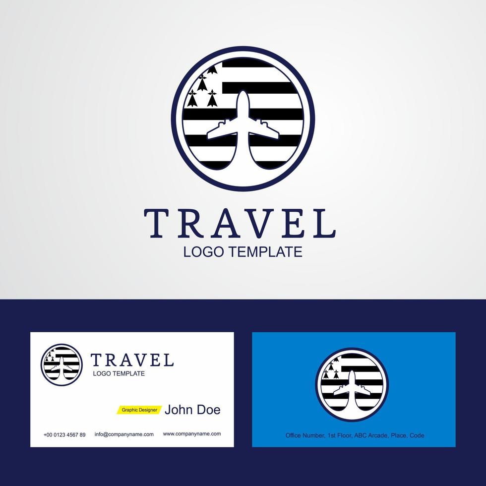 viaggio Bretagna creativo cerchio bandiera logo e attività commerciale carta design vettore