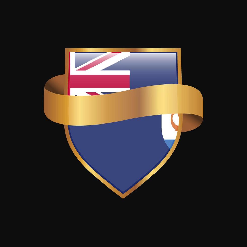anguilla bandiera d'oro distintivo design vettore