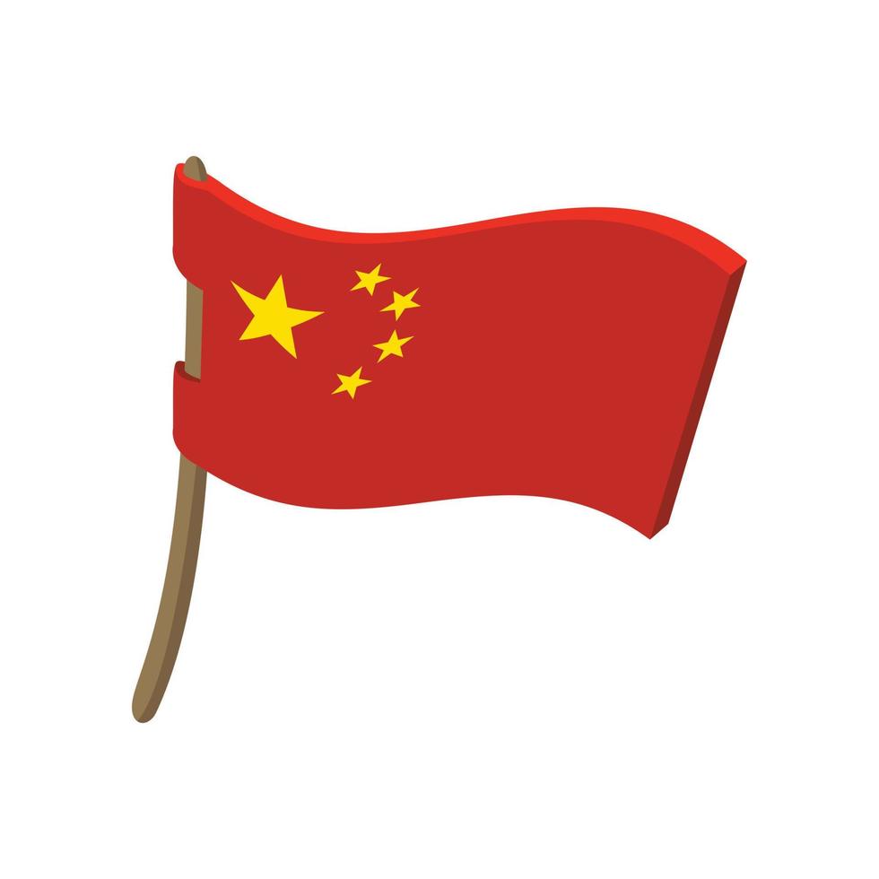 Cinese bandiera, cartone animato stile vettore