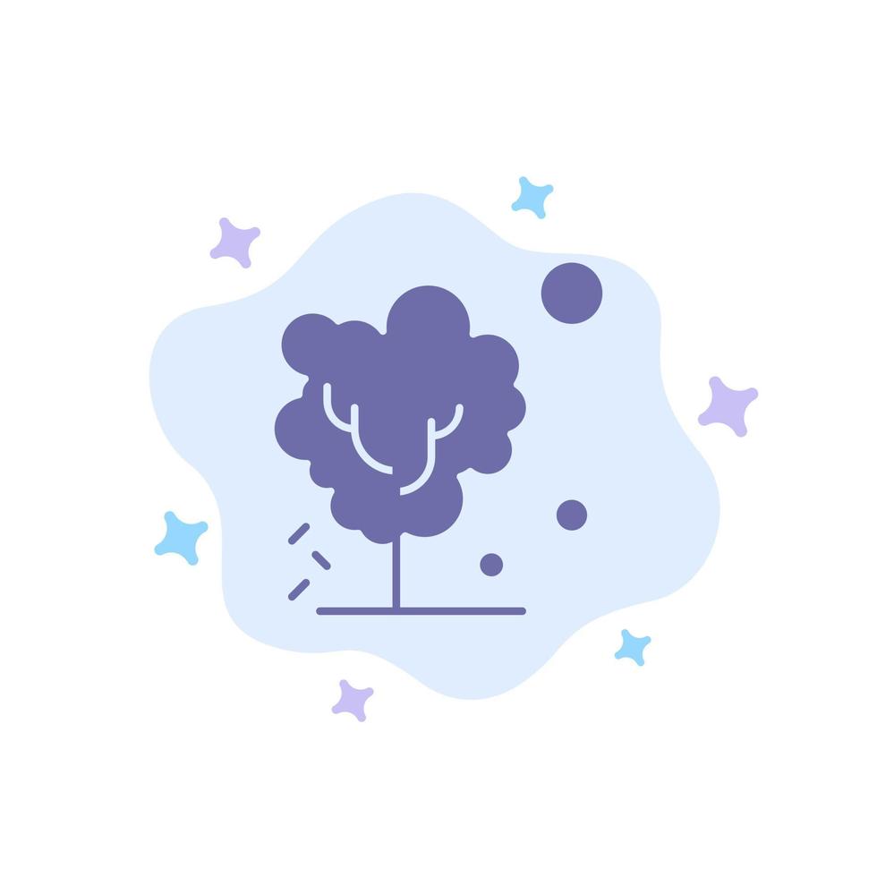 asciutto globale suolo albero riscaldamento blu icona su astratto nube sfondo vettore