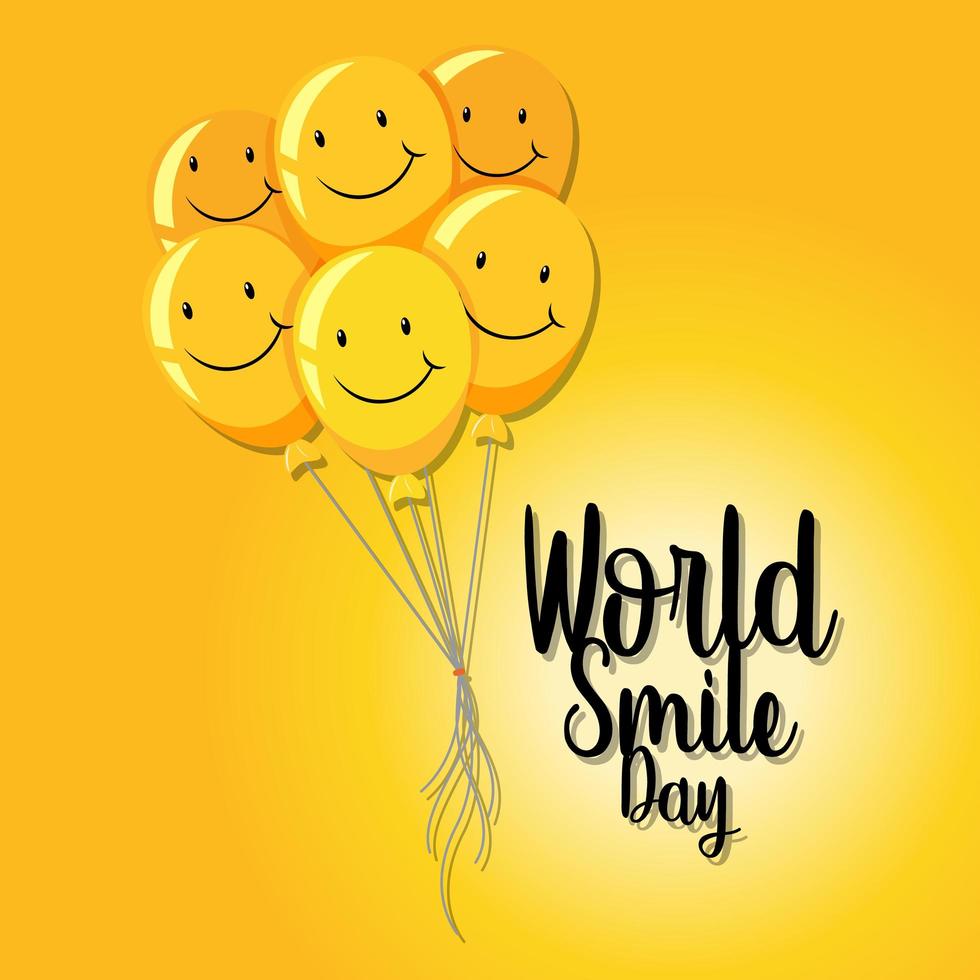 banner della giornata mondiale del sorriso vettore