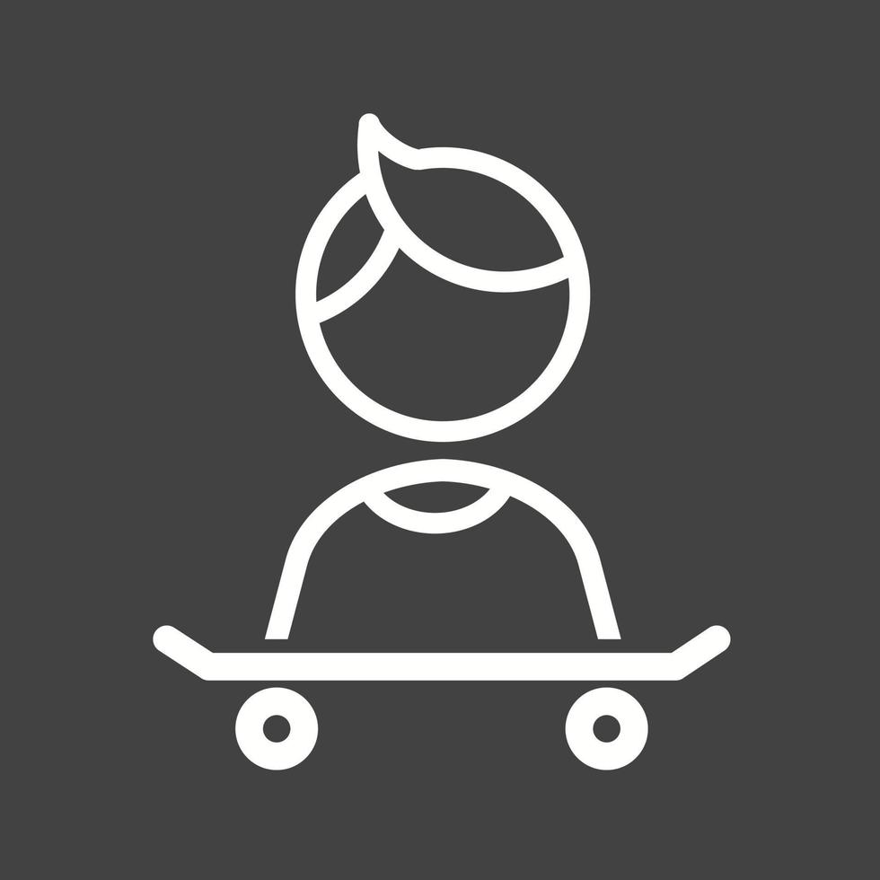 con skateboard linea rovesciato icona vettore