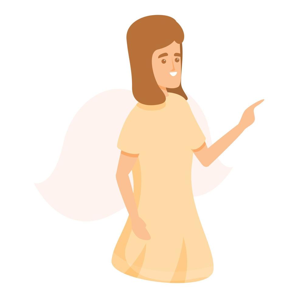 santo angelo icona, cartone animato stile vettore
