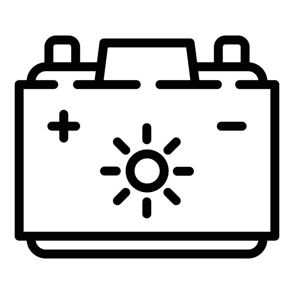 auto batteria icona, schema stile vettore