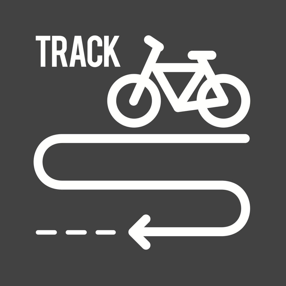 bicicletta traccia linea rovesciato icona vettore