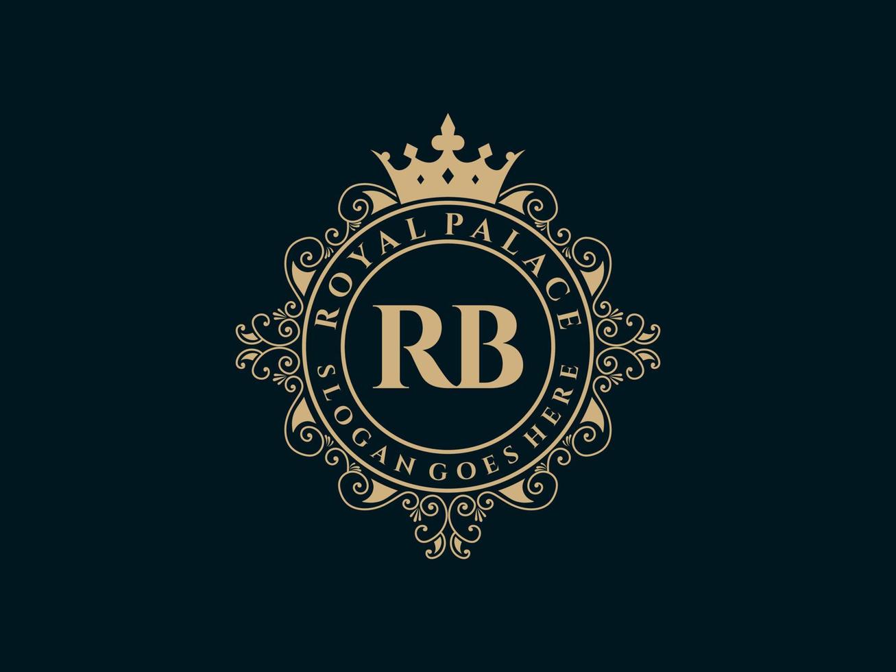 lettera rb antico reale lusso vittoriano logo con ornamentale telaio. vettore