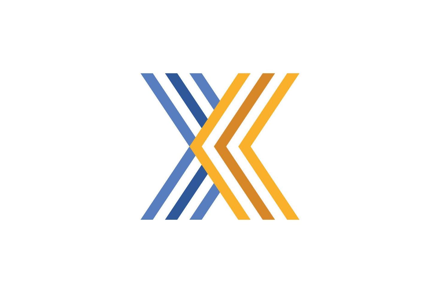 piatto design lettera X logo modello vettore