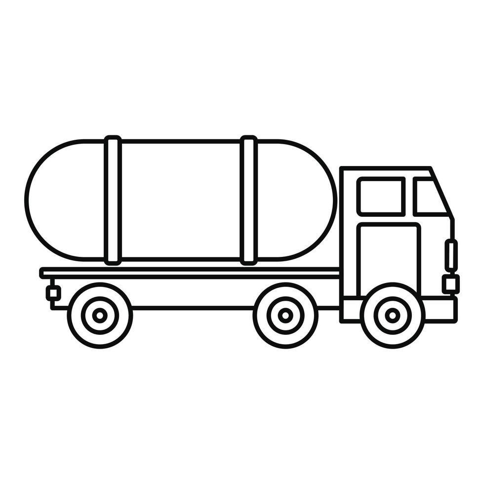 petroliera camion icona, schema stile vettore