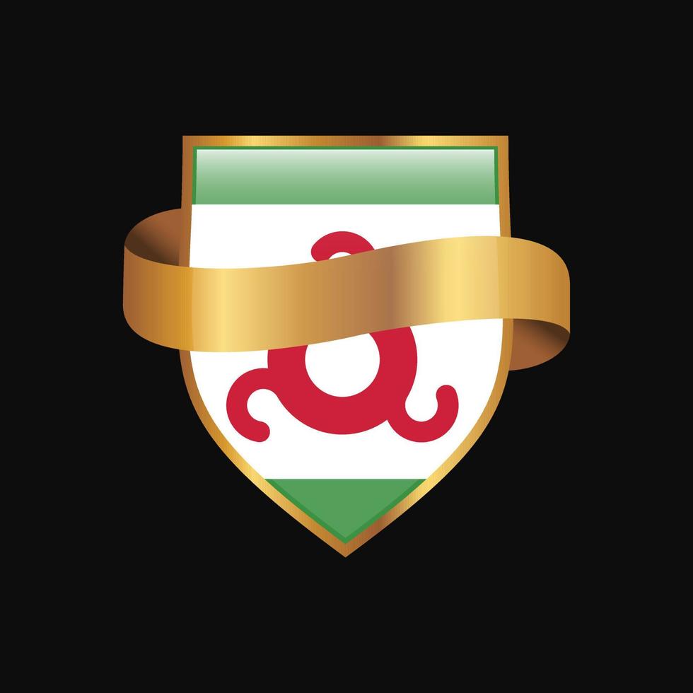 inguscezia bandiera d'oro distintivo design vettore