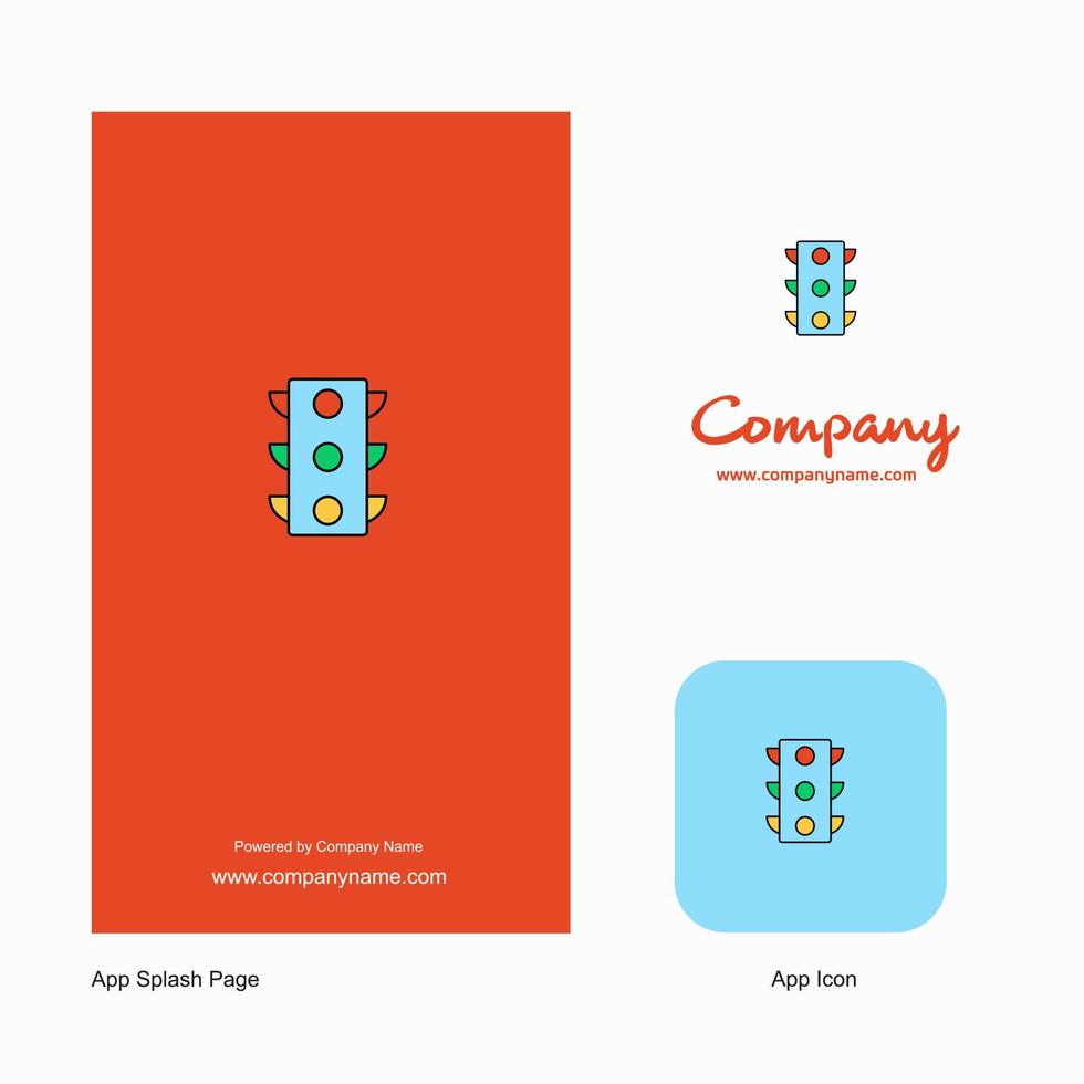 traffico segnali azienda logo App icona e spruzzo pagina design creativo attività commerciale App design elementi vettore