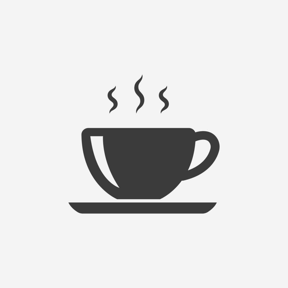 Tè, bere, teiera, tazza, caffè icona vettore. verde, tazza, cappuccino, caffè espresso simbolo cartello vettore