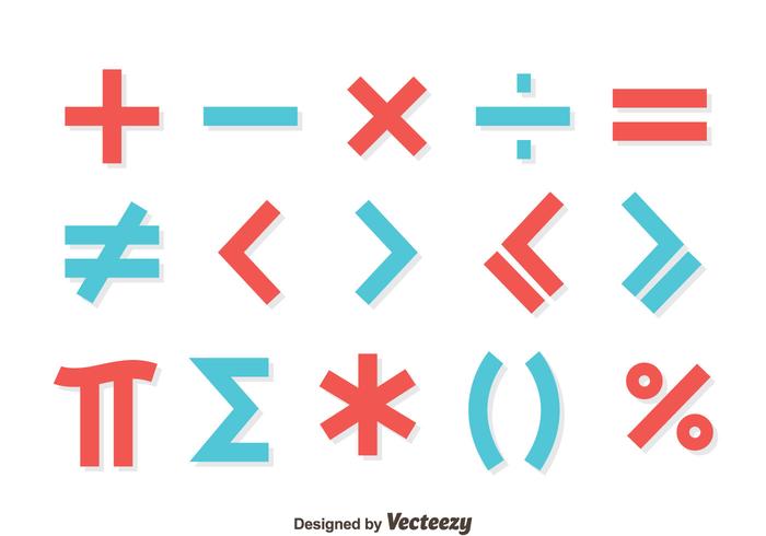 Vettore rosso e blu di simbolo di per la matematica