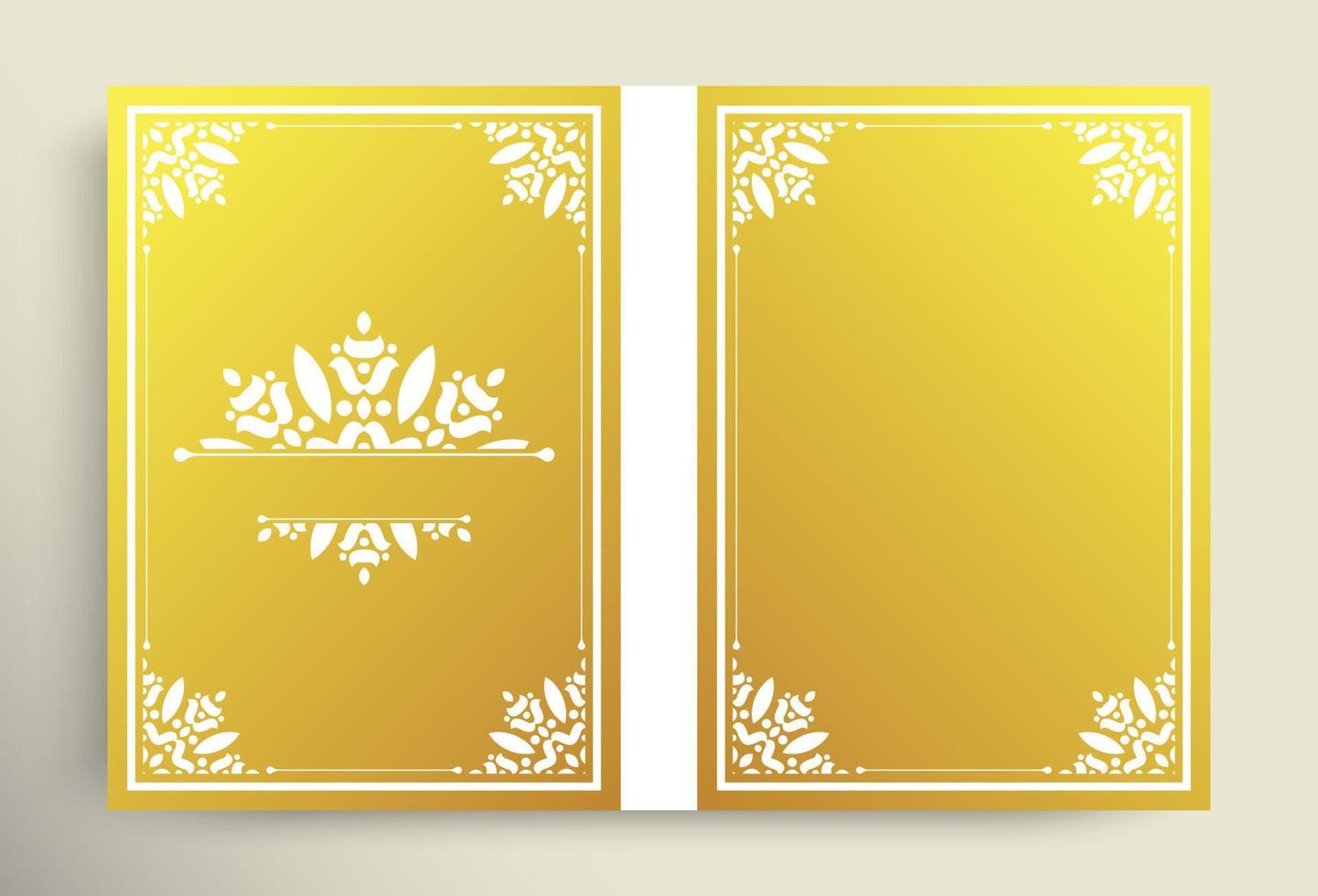 copertina vintage dorata con ornamento cornice vettore