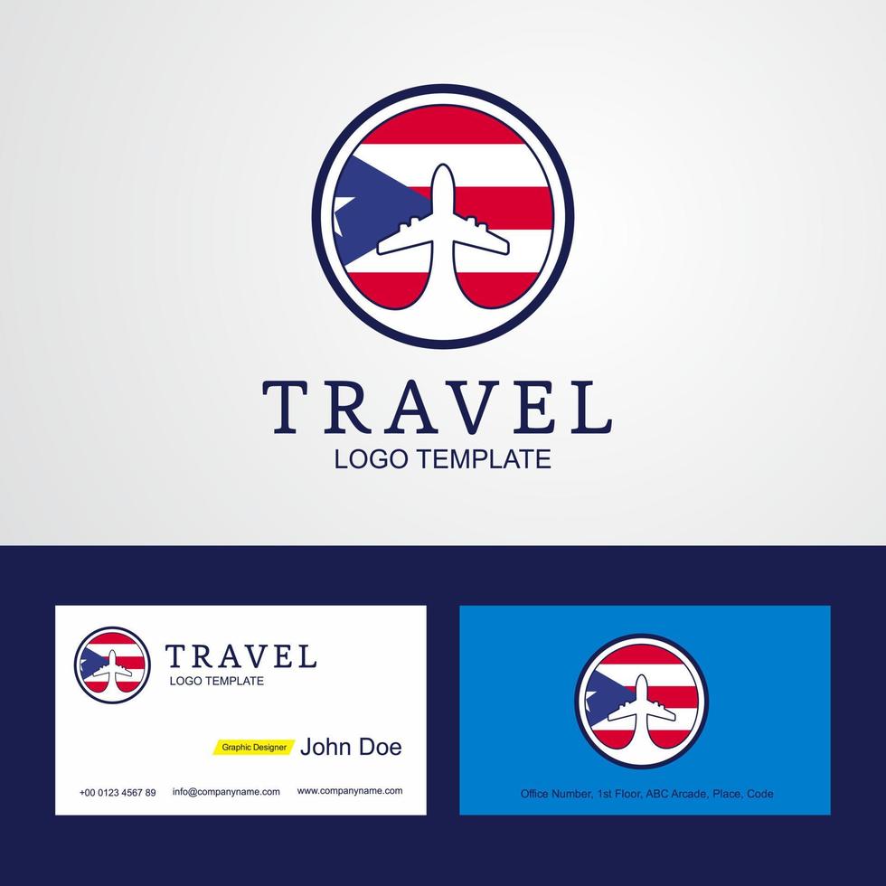 viaggio puerto stecca creativo cerchio bandiera logo e attività commerciale carta design vettore
