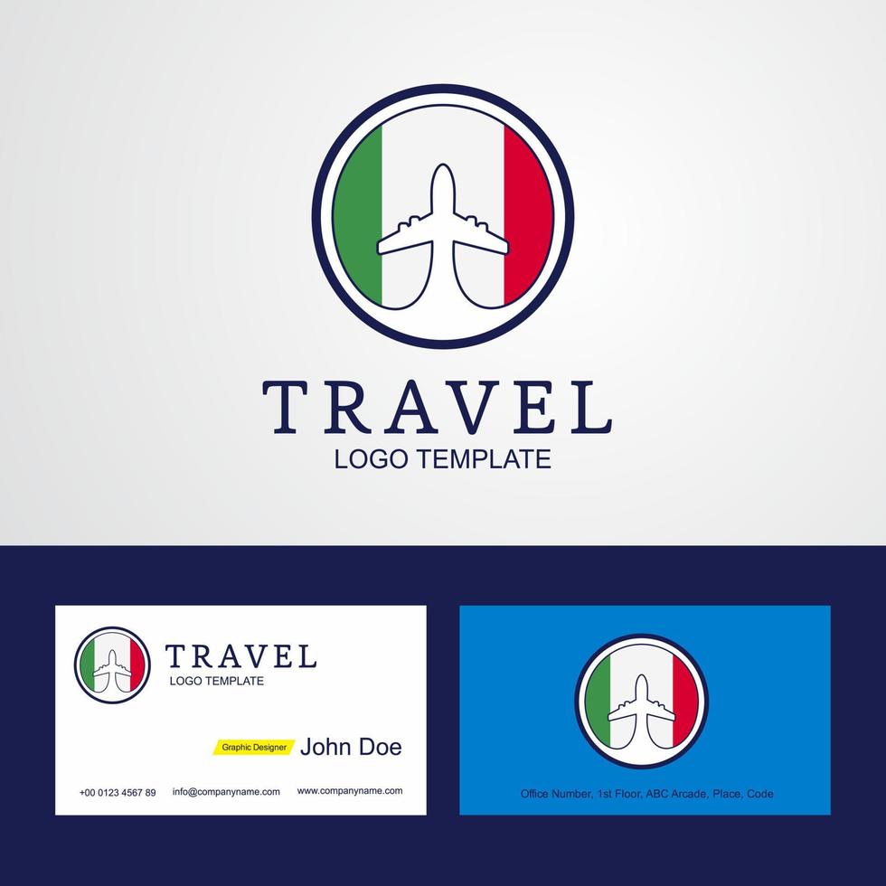 viaggio Italia creativo cerchio bandiera logo e attività commerciale carta design vettore