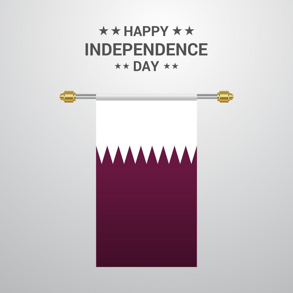 Qatar indipendenza giorno sospeso bandiera sfondo vettore
