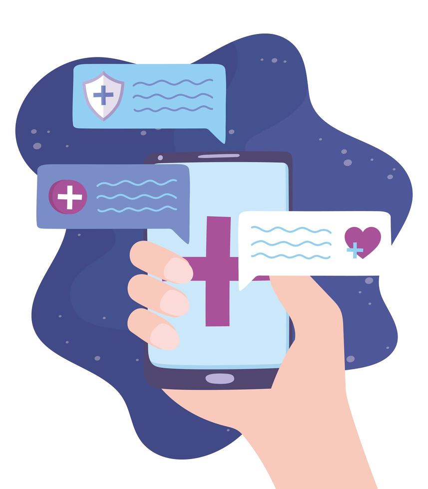 assistenza medica online tramite smartphone vettore
