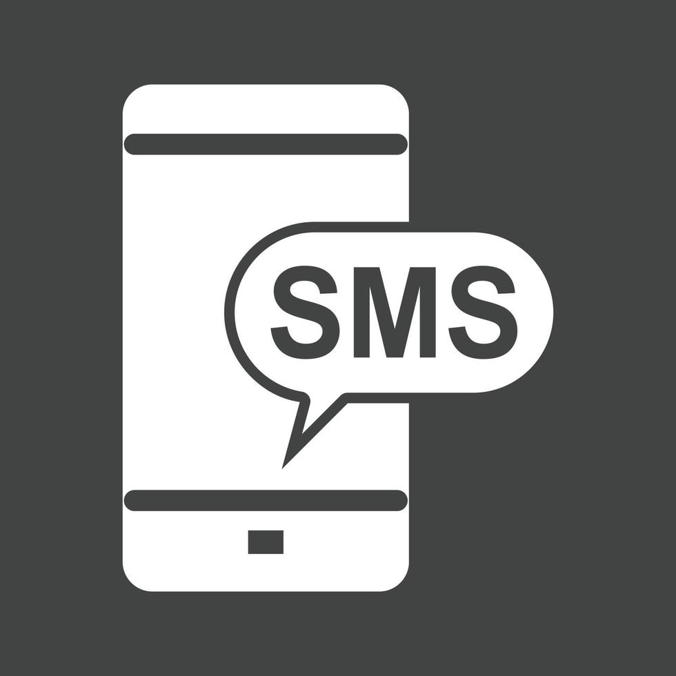 sms notifica glifo rovesciato icona vettore