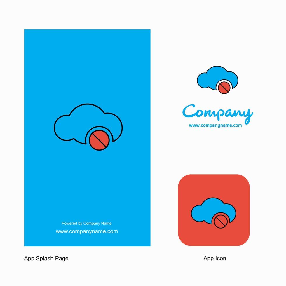 nube non Lavorando azienda logo App icona e spruzzo pagina design creativo attività commerciale App design elementi vettore