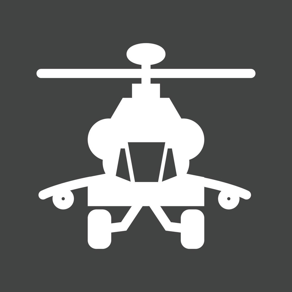 elicottero ii glifo rovesciato icona vettore